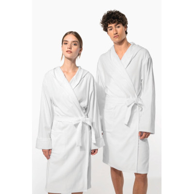Unisex organic hooded bathrobe